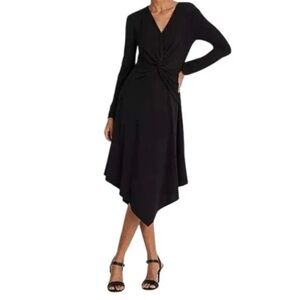 Ralph Lauren Women’s Dress Surplice Twist Front V-Neck Black Any Occasion size 8
